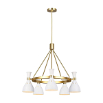 Люстра с 5-ю плафонами в форме песочных часов с узкими перфорированными отверстиями Feiss варинант исполнения - 13 | Loft Concept в Санкт-петербурге