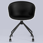 Офисное кресло из пластика с мягким сиденьем Eggshell Black варинант исполнения - 4 | Loft Concept в Санкт-петербурге