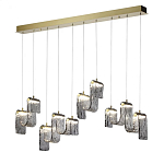 Подвесной светильник линейный с плафонами волнистой формы из фактурного стекла Big Wave варинант исполнения - 3 | Loft Concept в Санкт-петербурге