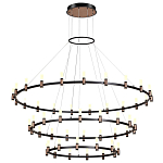 Люстра подвесная с тремя круглыми ярусами и цилиндрическими плафонами Arnaut Light варинант исполнения - 4 | Loft Concept в Санкт-петербурге