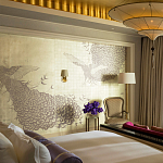 Обои ручная роспись в стиле Арт-деко Whistler Peacocks Special Colourway on 12 Carat White Gold gilded silk варинант исполнения - 1 | Loft Concept в Санкт-петербурге