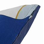 Подушка декоративная хлопковая синего цвета с абстрактным принтом Elysian Flow Azure варинант исполнения - 4 | Loft Concept в Санкт-петербурге