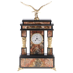 Часы настольные из яшмы и бронзы с декором в виде горного орла Eagle Stone Clock варинант исполнения - 1 | Loft Concept в Санкт-петербурге