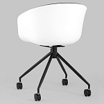 Офисное кресло из пластика с мягким сиденьем Eggshell Black варинант исполнения - 6 | Loft Concept в Санкт-петербурге