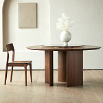 Стол обеденный круглый с двойной столешницей Walnut Wood Table варинант исполнения - 9 | Loft Concept в Санкт-петербурге