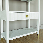 Стеллаж Elsa Dreams White со стеклянными полками и ящиком варинант исполнения - 2 | Loft Concept в Санкт-петербурге