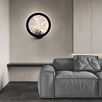 Светодиодное бра круглой формы с металлической рамой черного цвета Marble Glow варинант исполнения - 3 | Loft Concept в Санкт-петербурге