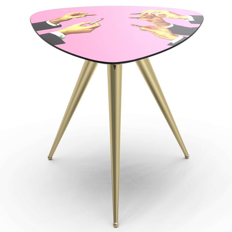 Журнальный стол Seletti Side Table Pink Lipsticks Розовый пастельный Латунь в Санкт-петербурге | Loft Concept 