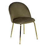 Стул велюровый хаки на золотистых металлических ножках Vendramin Chair варинант исполнения - 2 | Loft Concept в Санкт-петербурге
