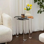 Дизайнерский журнальный стол с фигурной столешницей на 3-х прозрачных ножках Rahakif варинант исполнения - 4 | Loft Concept в Санкт-петербурге