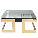 Стол журнальный квадратный с стеклянной столешницей Alonso Glass варинант исполнения - 1 | Loft Concept в Санкт-петербурге