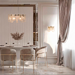 Бра с металлическим основанием золотого цвета и хрустальными подвесками Textured Glass варинант исполнения - 8 | Loft Concept в Санкт-петербурге