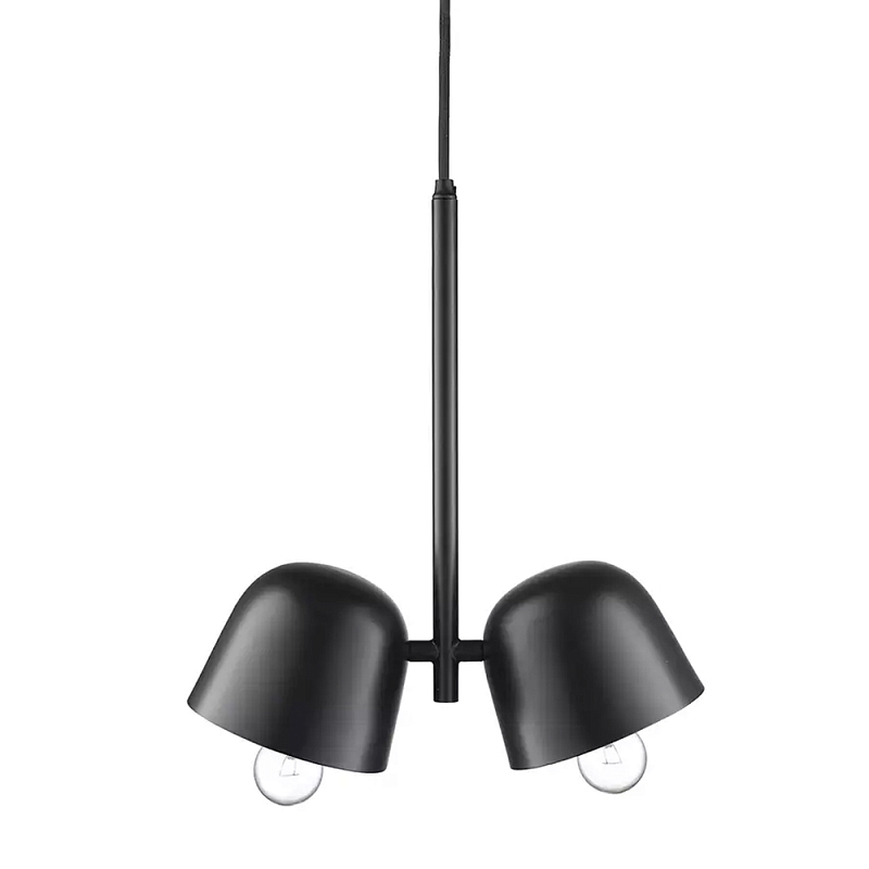 Подвесной светильник черный с 2-мя плафонами Pendant lamp Black Черный в Санкт-петербурге | Loft Concept 