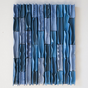 Объемное Панно Vertical Blue Rhythmic Waves