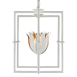 Люстра белая прямоугольная с абажурами в виде цветков тюльпана White Tulips варинант исполнения - 3 | Loft Concept в Санкт-петербурге