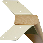 Обеденный стол с прямоугольной бежевой столешницей из стекла на 4-х деревянных ножках Beige Marble варинант исполнения - 5 | Loft Concept в Санкт-петербурге