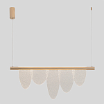 Люстра подвесная с пятью прозрачными элементами в форме лепестков и золотистым металлическим основанием DALI Tonin Casa варинант исполнения - 3 | Loft Concept в Санкт-петербурге