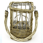 Кашпо стеклянное в плетёной корзине Argo варинант исполнения - 1 | Loft Concept в Санкт-петербурге