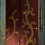 Обои с вышивкой ручной работы Fyodor Original colourway on Merlot linen варинант исполнения - 3 | Loft Concept в Санкт-петербурге