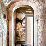 Обои ручная роспись Bamboo River Blossom Original colourway on Deep Rich Gold gilded paper with pearlescent antiquing варинант исполнения - 2 | Loft Concept в Санкт-петербурге