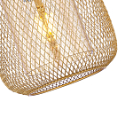 Подвесной светильник со стеклянным плафоном цилиндрической формы и металлической сеткой Metal Mesh Gold варинант исполнения - 4 | Loft Concept в Санкт-петербурге