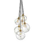 Подвесной светильник с шестью прозрачными стеклянными шарообразными плафонами Hinkley варинант исполнения - 1 | Loft Concept в Санкт-петербурге