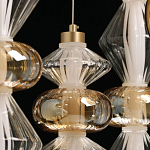 Люстра с плафонами из прозрачного и янтарного стекла в виде шаров и ромбов Gabriel Scott Luna варинант исполнения - 11 | Loft Concept в Санкт-петербурге