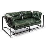 Диван Лофт Натуральная Винтажная кожа Зеленый Two Seat Encounter Leather Sofa варинант исполнения - 3 | Loft Concept в Санкт-петербурге