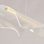 Люстра линейная с прозрачным волнообразным плафоном Wave Line варинант исполнения - 9 | Loft Concept в Санкт-петербурге