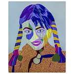 Картина с вышивкой Портрет wall panel People with the yellow ear 3 варинант исполнения - 3 | Loft Concept в Санкт-петербурге