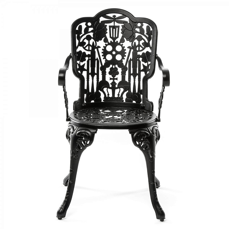 Стул Seletti Industry Collection ALUMINIUM ARMCHAIR – BLACK Черный в Санкт-петербурге | Loft Concept 