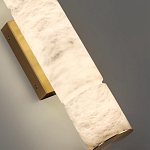 Бра с цилиндрическим плафоном из белого алебастра на прямоугольном основании Латунь Cryptocrystalline Stone варинант исполнения - 3 | Loft Concept в Санкт-петербурге