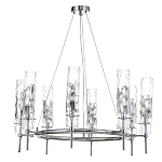 Люстра подвесная круглая с 8-ю цилиндрическими плафонами из стекла LIAISON варинант исполнения - 1 | Loft Concept в Санкт-петербурге