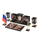 Настольный письменный набор из креноида и змеевика на бронзовых ножках Marble Accessory варинант исполнения - 2 | Loft Concept в Санкт-петербурге