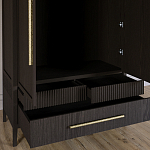 Шкаф платяной Primo с выдвижными ящиками шпон Темный орех варинант исполнения - 5 | Loft Concept в Санкт-петербурге