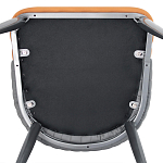 Стул оранжевый с высокой спинкой из искуственной кожи на серых металлических ножках Enigma Orange варинант исполнения - 5 | Loft Concept в Санкт-петербурге