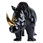 Статуэтка черный носорог с золотыми рогами Golden Horned Black Rhino варинант исполнения - 2 | Loft Concept в Санкт-петербурге