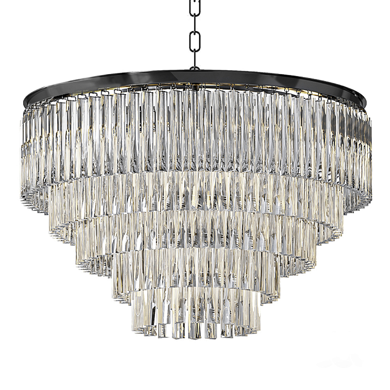 Люстра Odeon Clear Glass Fringe Chandelier -60 Черный в Санкт-петербурге | Loft Concept 