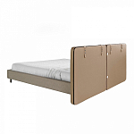 Кровать двуспальная серая с изголовьем из экокожи и ткани Modern Look варинант исполнения - 2 | Loft Concept в Санкт-петербурге