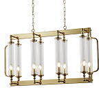Люстра прямоугольная с 8-ю стеклянными плафонами цилиндрической формы Jeanette варинант исполнения - 1 | Loft Concept в Санкт-петербурге