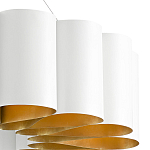 Люстра круглая фактурная в сочетании белого и золотого цвета Wide Stripes of Ribbon варинант исполнения - 1 | Loft Concept в Санкт-петербурге