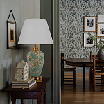 Настольная лампа бирюзовая с цветочным принтом Turquoise Flight варинант исполнения - 5 | Loft Concept в Санкт-петербурге