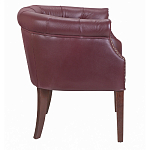 Кресло низкое из натуральной кожи на 4-х деревянных ножках из массива бука Chloe Leather Armchair vine варинант исполнения - 2 | Loft Concept в Санкт-петербурге