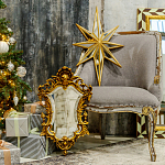 Зеркало настенное в ажурной раме золотого цвета с эффектом старины Classic Ornament Mirror варинант исполнения - 2 | Loft Concept в Санкт-петербурге