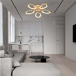 Потолочная люстра с 5-ю светодиодными лампами с золотистым каркасом Ring of Fire варинант исполнения - 1 | Loft Concept в Санкт-петербурге