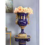 Ваза темно-синего цвета из фарфора с бронзовыми ручками в виде фигур Eden Garden porcelain and bronze варинант исполнения - 8 | Loft Concept в Санкт-петербурге
