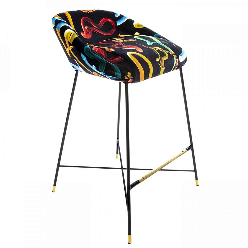 Барный стул Seletti High Stool Snakes Черный Мульти в Санкт-петербурге | Loft Concept 