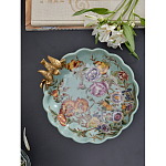 Блюдо из голубого фарфора с бронзовой птичкой Blue Garden варинант исполнения - 5 | Loft Concept в Санкт-петербурге