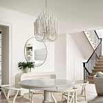 Люстра белая с несколькими ярусами деревянных палочек Bright Wooden Chandelier варинант исполнения - 6 | Loft Concept в Санкт-петербурге