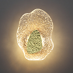 Бра с рельефным волнообразным стеклянным плафоном и вставкой из мрамора Liquid Stone варинант исполнения - 4 | Loft Concept в Санкт-петербурге